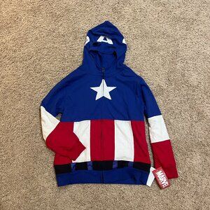 NEW Youth Captain America Zip Up Hoodie (Size XL)